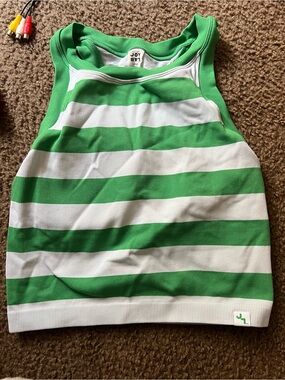 JoyLab Green and White Striped Racerback Tank Top for Kids